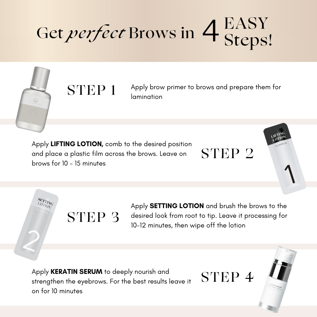 brow lamination step by step instruction