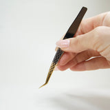 Angled Shaped Gold & Grey Tweezer