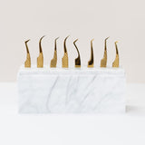 marble tweezer display white