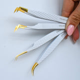 WHITE & GOLD TWEEZERS